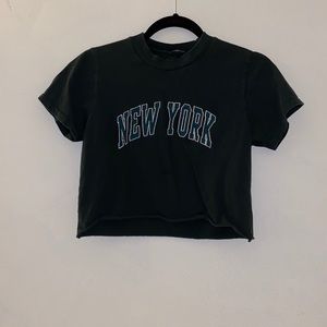 brandy melville new york crop tee